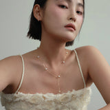 ゴールドパールドロップネックレス/gold pearl drop necklace (material 14K gold)