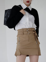 ダブルベルトミニスカート / Double Belt Mini Skirt (3color)