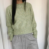 Adieu パステルグラデーションミックスラウンド長袖ニット