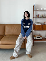 フットボールカラーマッチングスウェットシャツ/Football Color Matching Sweatshirt (2color)