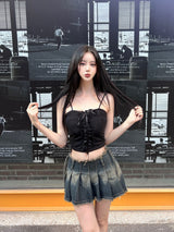 910. ハートレースコルセットトップ / 910. Heart lace corset top (2color)
