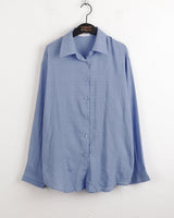Contw Vintage Linen Boxy Check Shirt