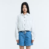 Coated cotton blouson / White