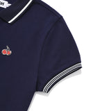 スモールチェリーフレアーピケドレス／SMALL CHERRY FLARED PIQUE DRESS [NAVY]