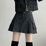 TICAポケットセイントデニムミニスカート/TICA Pocket Saint Denim Mini Skirt