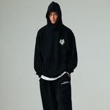 (フリース VER)ハートプリンティングパーカー/(FLEECE VER) HEART PRINTING HOODIE-BLACK
