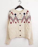 Away wool vintage Nordic jacquard knit cardigan