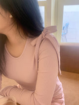 シュガーリボンスリットラウンドTシャツ / Sugar Ribbon Slit Round T-Shirt