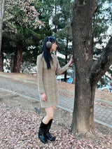 Western collar mini dress