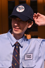 ドントウォーリーハンバーガーユニセックス半袖ワークシャツ / Dont Worry Hamburger Short-Sleeved Unisex Work Shirt