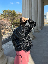 Mase Stitch Leather Coating Jacket (3color)