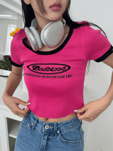 blur short sleeve cropped tee