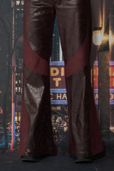 クラックレザーブーツカットパンツ / CRACK LEATHER BOOTS CUT PT (BURGUNDY)