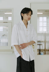 ユニセックスフォールディングシャツ/unisex folding shirts white