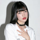 Stud Leather Choker - BLACK