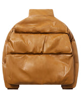 TL Synthetic Leather Duck Down Short Padding (Brown)