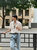 リオツータックワイドデニムパンツ / Rio Two-Tuck Wide Denim Pants (4 colors)