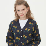 FLOWER JAQUARD KNIT CARDIGAN_NAVY (6610815189110)