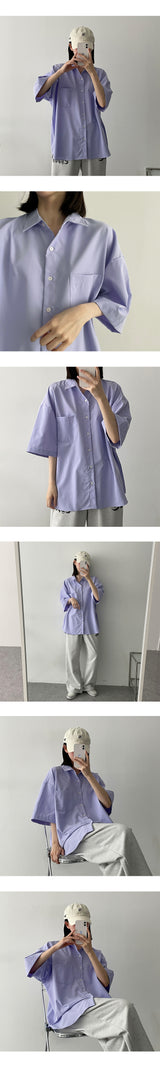 ダミングボクシーショートスリーブシャツ/Dumming boxy short-sleeved shirt Shirt
