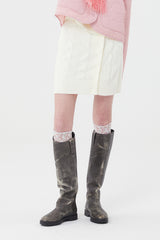 スモールチェリーボタンニットスカート／SMALL CHERRY BUTTON KNIT SKIRT [CREAM]