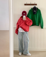 [BELLIDE MADE] TONE UP DOUBLE SIDE RAISED HALF NECK SWEAT