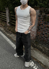 Double cut sleeveless(3colors)