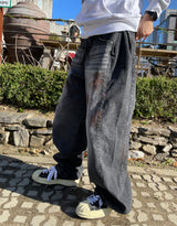 ダーティースナップワイドデニムパンツ