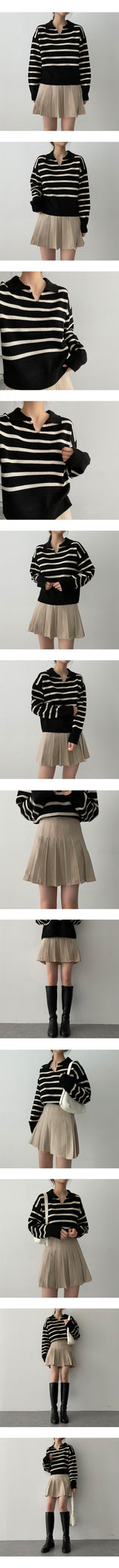 アティユニットカラーニットウェア / Atty Unit Price Collar Knitwear