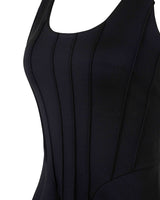 ピンタックジャージードレス/DOZI - Pintuck Jersey Dress _ Black