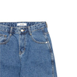ワイドフィットスリットデニムパンツ/WIDE FIT SLIT MEDIUM BLUE DENIM PANTS [16634]