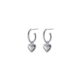 [925 Silver] ハートフープピアス