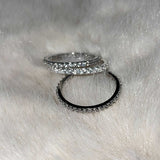 [S925] 2MM プロング セッティング テニス リング / [S925] 2MM Prong Setting Tennis Ring (white silver)