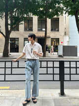 リオツータックワイドデニムパンツ / Rio Two-Tuck Wide Denim Pants (4 colors)