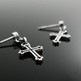 クロスシルバーイヤリング / Grapevine-D2 cross silver earring (4593028661366)