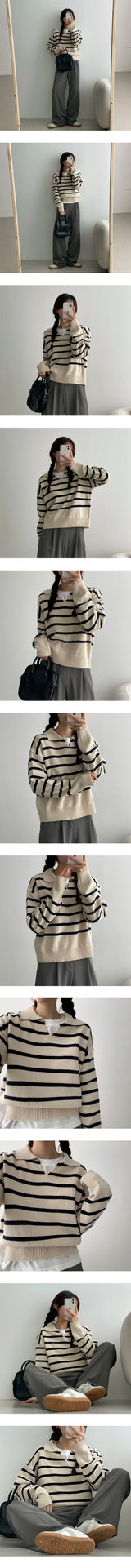 アティユニットカラーニットウェア / Atty Unit Price Collar Knitwear