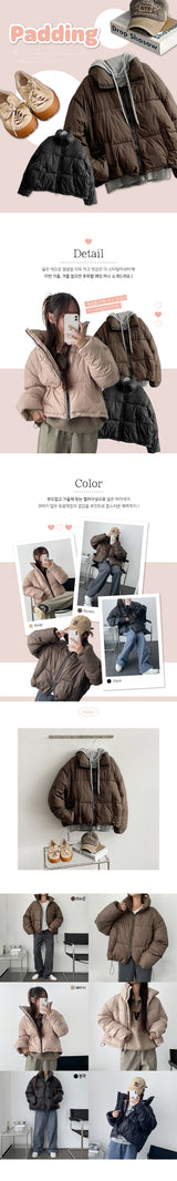 Deep Kakao Padded Jumper