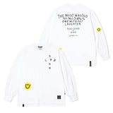 LAUGHTER LONG SLEEVES T-SHIRTS WHITE / BLACK (6624162840694)