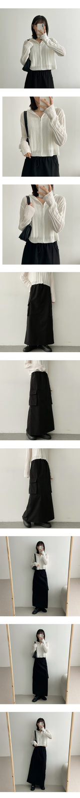 ウエストストリングカーゴロングスカート / Waist String Cargo Long Skirt