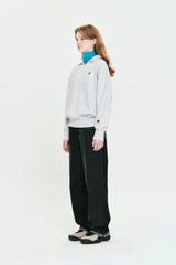 CHERRY OPEN COLLAR SWEATSHIRT [MELANGE GRAY]