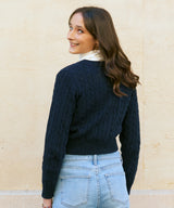 クロップニットカーディガン/RCH crop knit cardigan navy