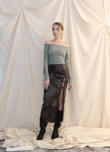 スリットマキシスカート/SLIT MAXI SKIRT[tie-die]