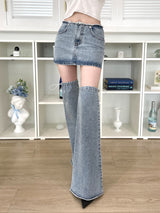 デニムミニスカートウォーマーセット/812. Denim mini sk warmer set