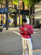 コットンワンタックバンドウエストワイドパンツ / Cotton One Tuck Banded Waist Wide Pants (7 colors)