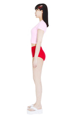 ロゴクロップスパンショートスリーブTシャツ/crevy logo crop spandex short sleeve tee (light pink)
