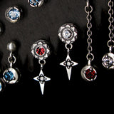 サンライト430-D2ガーネットシルバーイヤリング / Sunlight430-D2 Garnet silver earring (4593410539638)