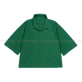 YM クリースクロップドシャツ / YM Crease Cropped Shirt (4 colors)