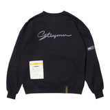 ZIPPER OVERSIZED CREWNECK BLACK / WHITE MELANGE
