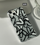 ハートグラフィティブラックフォーンケース / Heart Graffiti black Phone Case