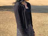 メープルスリムカーディガンノースリーブセット / Maple Slim Cardigan Sleeveless Set (3 colors)