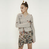 ジャガードスカート/Jacquard Skirt [Beige_Bear+Flower]